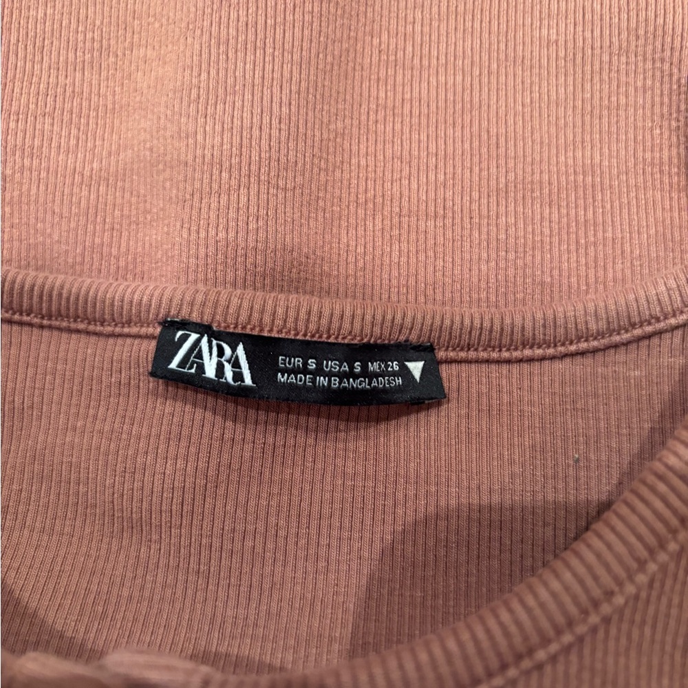Zara Terracotta Ribbed Button Up Cardigan - Picture 5 of 5